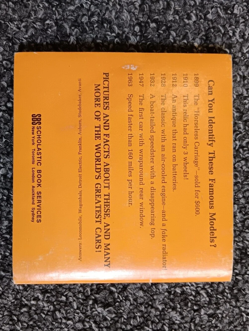 1975 Tad Burness Auto Album Vintage Auto Car Illustrated Paperback Book, USA